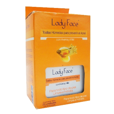 Toalla Humeda Lady Face Sachet Prevencion Acne C/Avena Y Miel X20 undefined