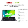 [Mã Elmall5 Giảm Đến 500K] Laptop Acer Aspire 3 A315 - 57G - 573F/Intel I5 - 1035G1/Ram 8Gb/512Ssd/Nvidia Geforce Mx 3