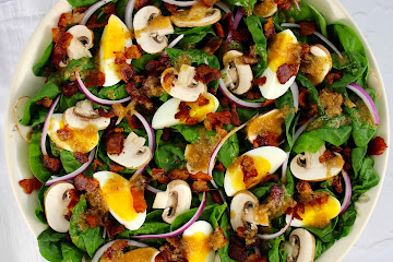 Keto Spinach Salad with Hot Bacon Dressing