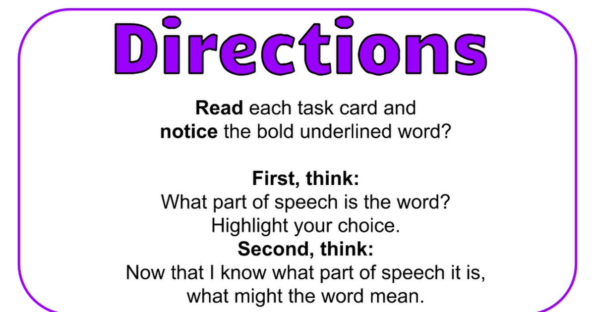 Part of Speech Task Cards (Google Slides)