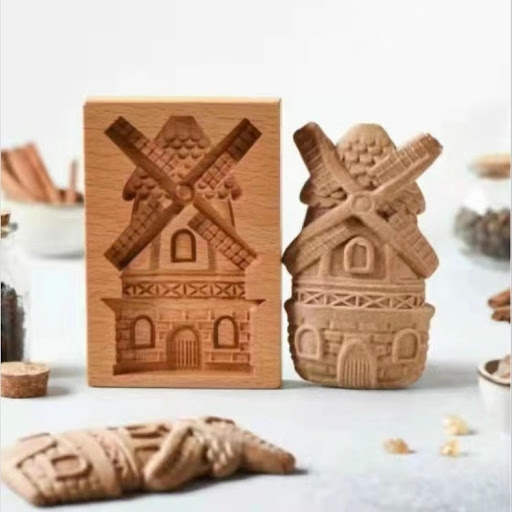 Title 4, Portable Home Wooden Gingerbread Cookie Mold DI...
