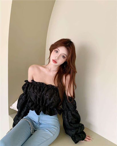 Title 5, Womens Slim Short Puff Sleeve Design Waist Shi...