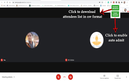 Google meet attendance downloader & autoadmit