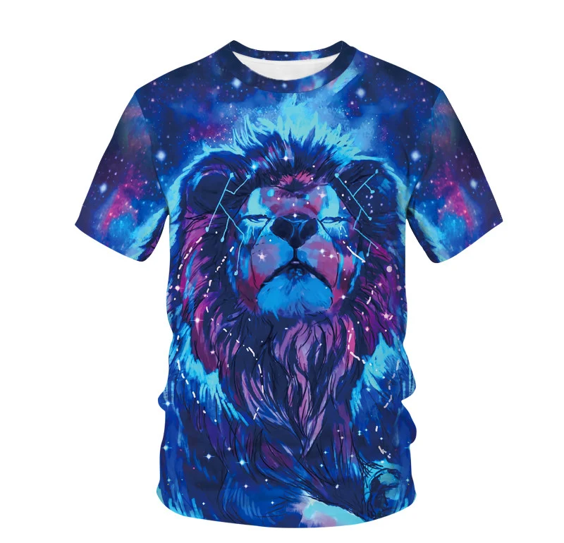 Europees en Amerikaans T-shirt met korte mouwen en dierenprint, ideaal voor een stijlvolle en comfortabele look. Perfect voor dagelijks gebruik.