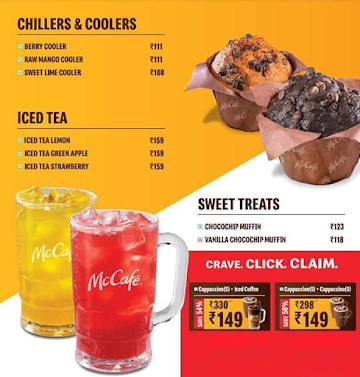 Mc Cafe By Mc Donald's menu 