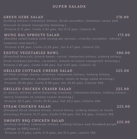 Foodgerk - The Diet Parlour menu 