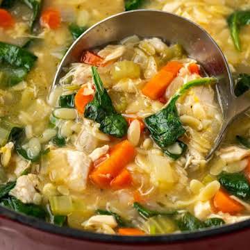 Lemony Chicken Orzo Soup - Family Food on the Table