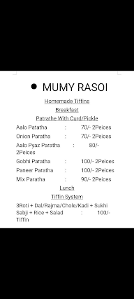 Mumy Rasoi menu 1