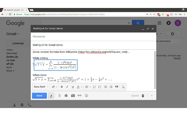 MathQuill for Gmail/Thunderbird chrome extension