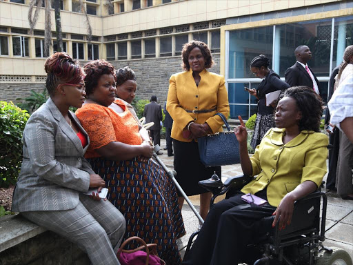 Women MPs chat after the two-thirds gender bill failed to pass in Parliament last Thursday /HEZRON NJOROGE