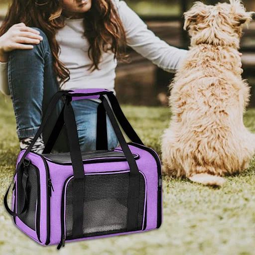 Dog Carrier Bag Soft Side Backpack Cat Pet Carriers Dog Travel Bags Airline Approved Transport For Small Dogs Cats Outgo