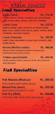 Trinkas Restaurant menu 4