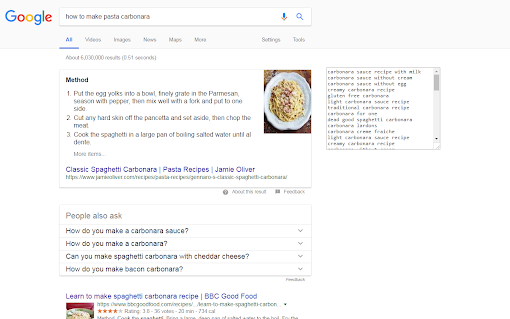 Extract People also search phrases in Google