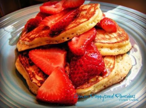 Lemon Poppy Seed Pancakes & Toppings