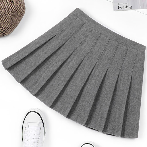 Title 3, Autumn and Winter Pleated Skirt, Solid Color Wo...