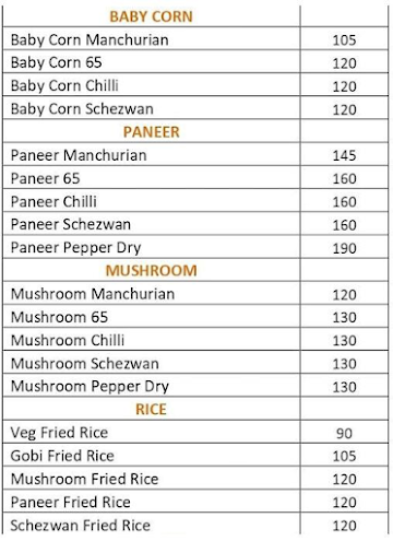 Food King menu 