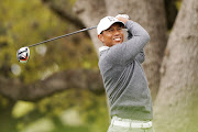 Tiger Woods of the United States plays his shot from the seventh tee in his match against Lucas Bjerregaard of Denmark during the quarterfinal round of the World Golf Championships-Dell Technologies Match Play at Austin Country Club on March 30, 2019 in Austin, Texas. 