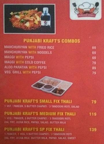 Punjabi Kraft menu 
