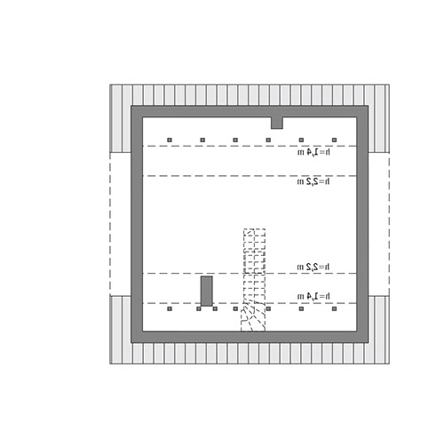 Miarodajny - wersja 2 - C333v2 - Rzut poddasza do indywidualnej adaptacji (35,4 m2 powierzchni użytkowej)