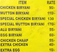 Haji Biryani menu 1