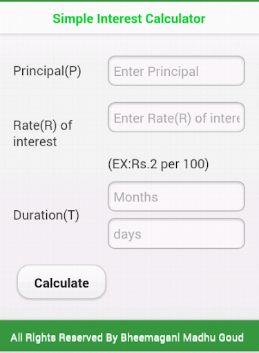 Simple Interest Calculator