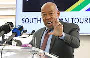 Themba Khumalo, acting CEO of SA Tourism, addresses members of the media at Bojanala House in Sandton regarding the leaked document on plans for it to enter a sponsorship deal with English Premier  League team Tottenham Hotspur.