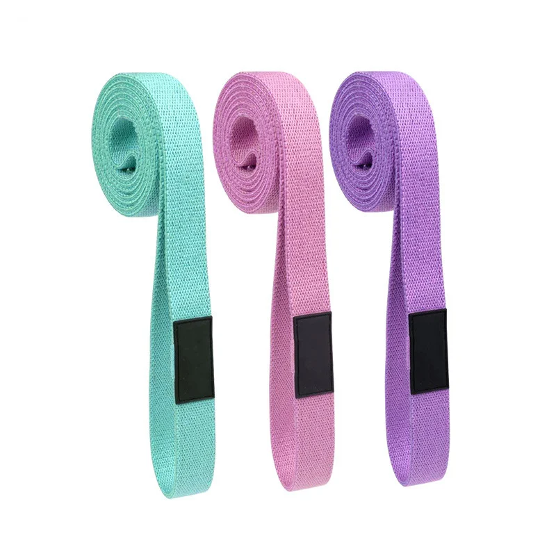 Lange gebreide latex-zijde heup lifting riem voor yoga, fitness en training. Elastische ring voor stretching en weerstand oefeningen.