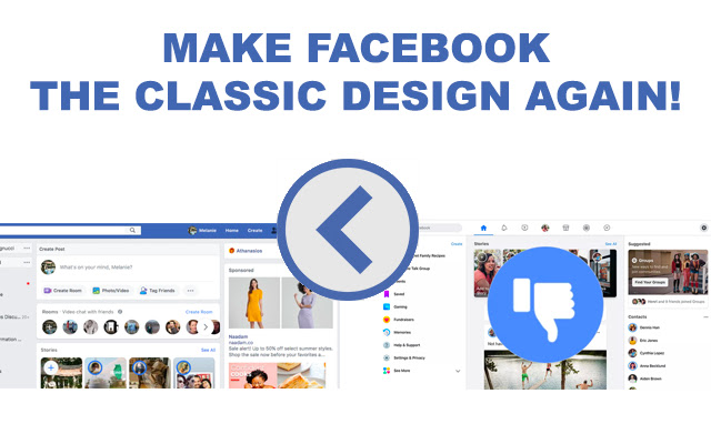 Mantenha o design original do Facebook ™ anterior!