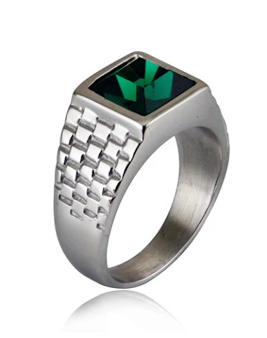 Punk Retro Ring met Ingelegde Edels - 0