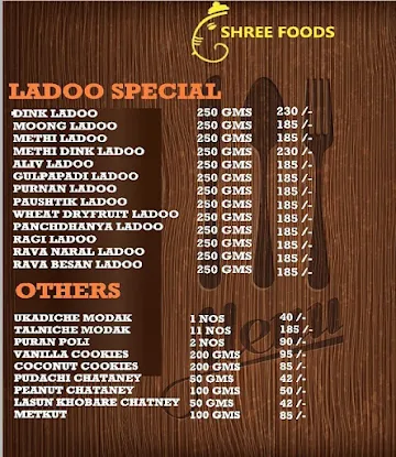 Shri Foods menu 