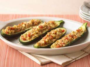 CHEESY STUFFED ZUCCHINI