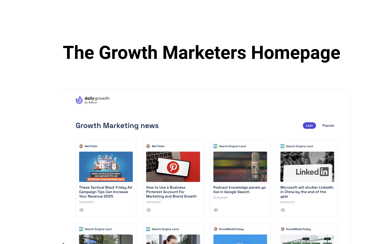 Daily Growth | The Growth Marketers Homepage Preview image 4