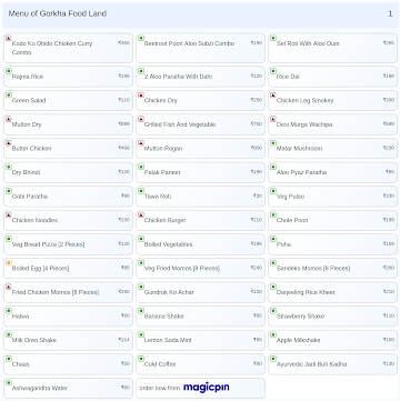 Gorkha Food Land menu 