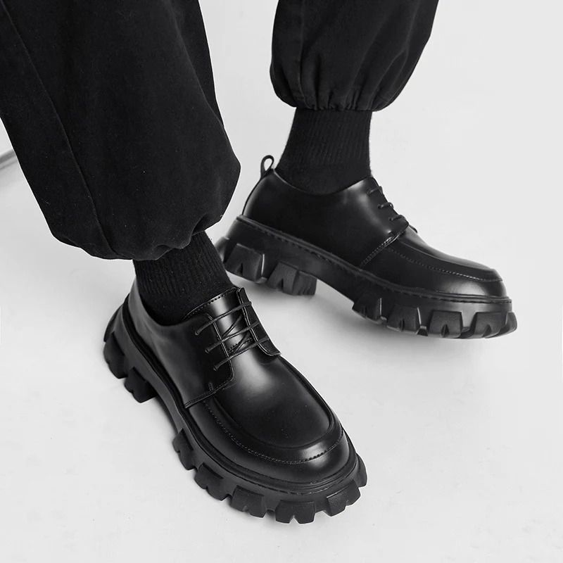 Chaussures formelles en cuir pour hommes avec plateforme discrète et rehaussement – Élégance et confort assurés