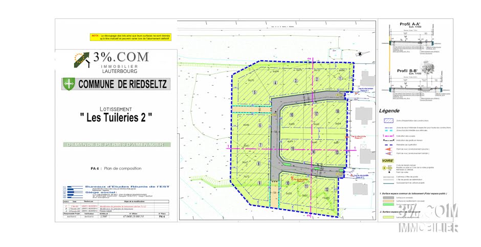 Vente terrain  591 m² à Riedseltz (67160), 75 500 €