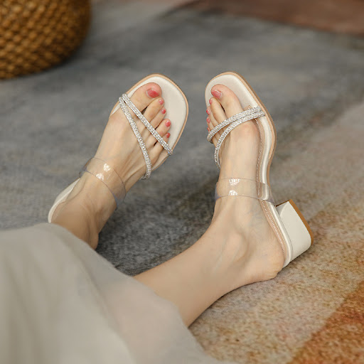 Title 3, New Fairy Transparent Sandals with Rhinestones....
