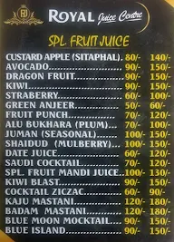 Royal Juice Centre menu 1