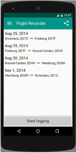 Automatic GPS Flight Log