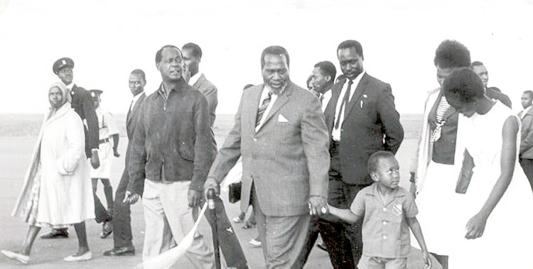 Mzee Jomo Kenyatta with his little son Uhuru Kenyatta, Vice President Moi and AG Charles Njonjo in the mid-1960s. By the end of 1975, Change the Constitution Movement was born, intended to stop then Vice President Daniel Moi from ever ascending to power.