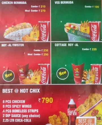 Hot Chix menu 