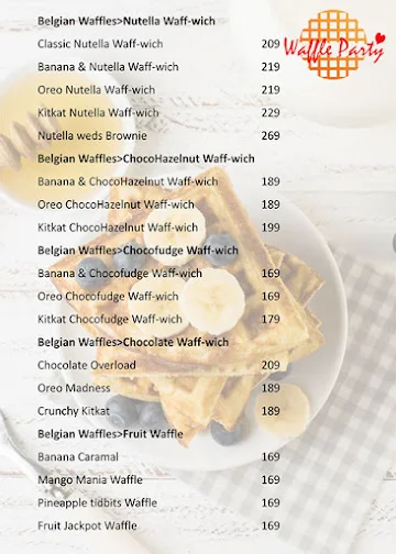 Waffle Party menu 