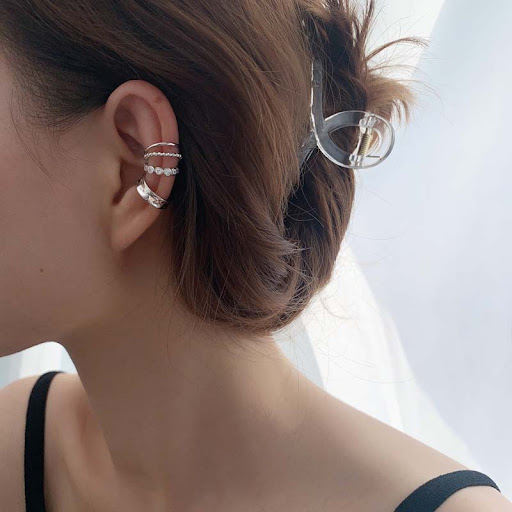 Title 2, Explosion Style Tassel C-shaped Copper Zircon E...