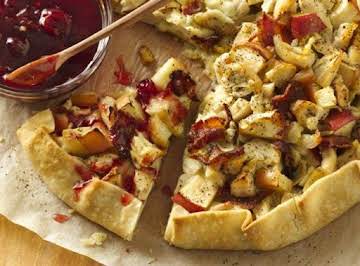 Chicken Blue Cheese Crostata with Spicy Tart Cherry Sauce