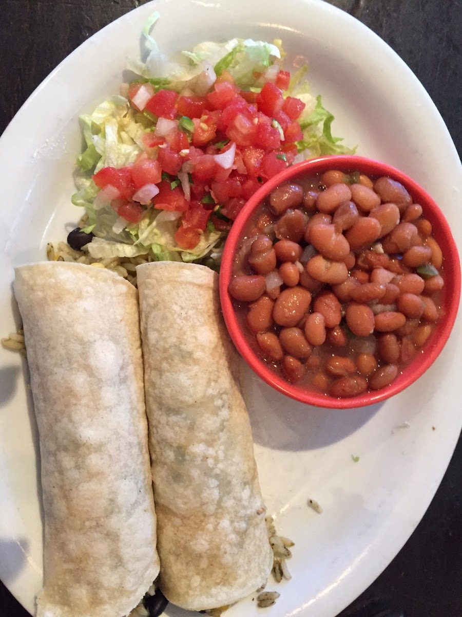 Veggiladas with charro beans