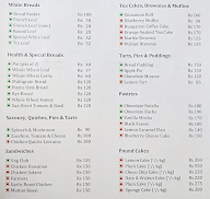 American Express Bakery menu 1