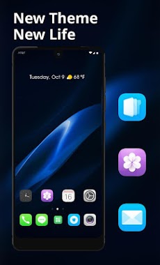 Theme for Realme 2 black blue real wallpaperのおすすめ画像1