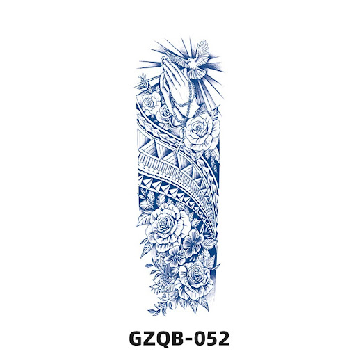Title 13, Anti-Sweat Full Arm Tattoo Sticker, Realistic D...