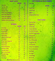 Khurana Juice Shake & Hot Meal menu 1