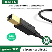 Cáp Máy In Usb 2.0 Am To Bm Cao Cấp Ugreen Us135 Chính Hãng