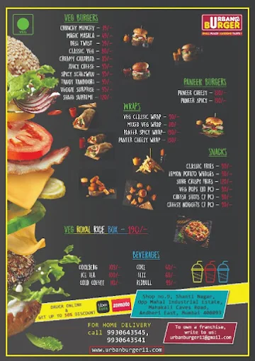 Urban Burger 11 (Radhika Food And Bvg) menu 